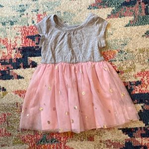 Pink Gray And Gold Polka Dot Baby Dress